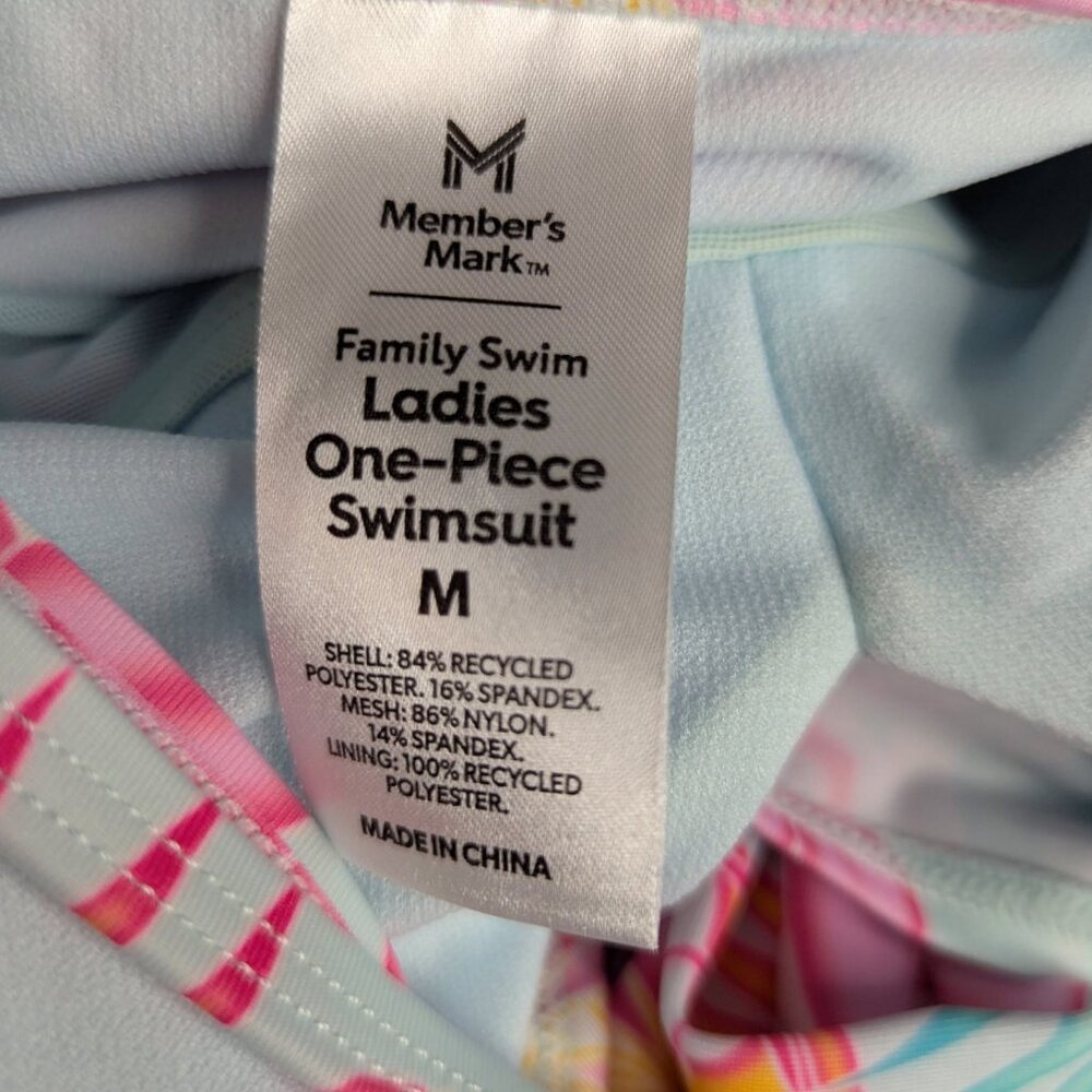 Member's Mark Tropical Floral Wrap One Piece Swimsuit Women's Size Medium NWT - Picture 12 of 13